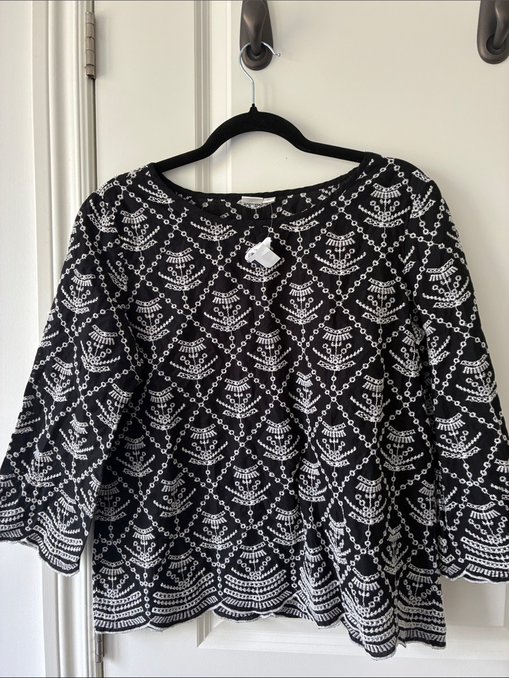 Black & White Patterned cotton blouse